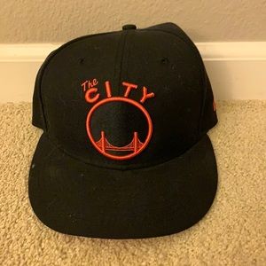 Black and Orange Warriors The City Snap Back Cap